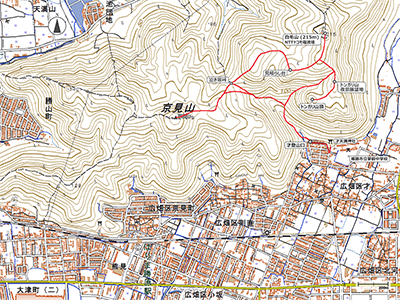 京見山系・トンガリ山 - 地図