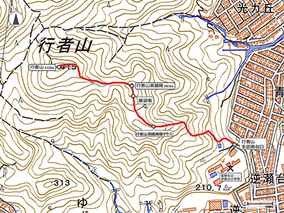 行者山 - 地図