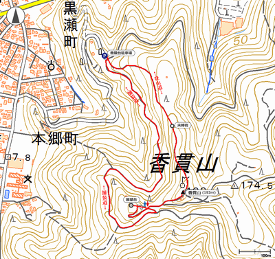 香貫山 - 地図