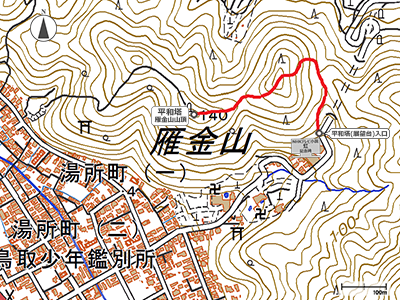 雁金山 平和記念搭 - 地図