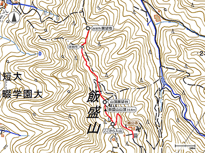 河内飯盛山 - 地図