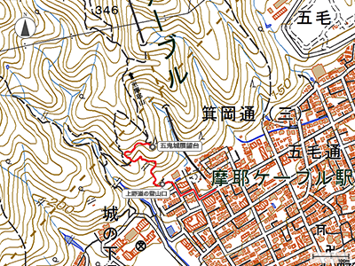 摩耶山・五鬼城展望公園 - 地図