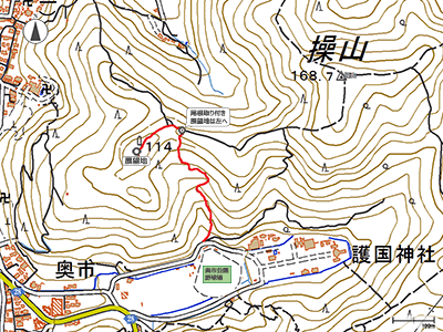 操山 三勲神社跡 - 地図