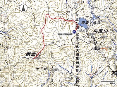 鍋蓋山 - 地図