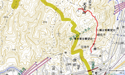 天王山 旗立松展望台 - 地図